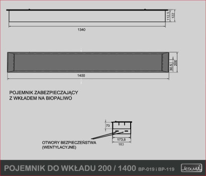 Pojemnik do wkładu 200 / 1400