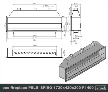 Pele Spiro 1720 x 420 x 300