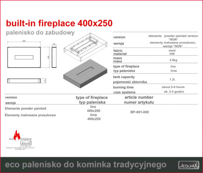 Eco palenisko do kominka tradycyjnego