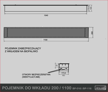 Pojemnik do wkładu 200 / 1100