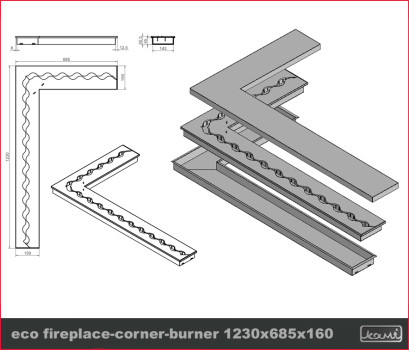 Wkład 1230 x 685 x 160 Fala Corner